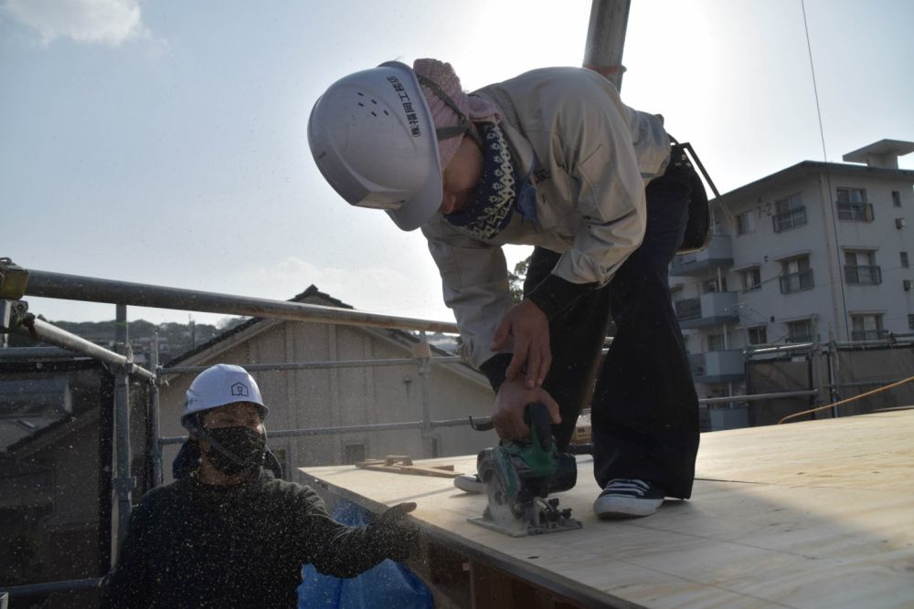 福岡市南区市崎01 注文住宅建築現場リポート③　～祝・上棟式2日目～