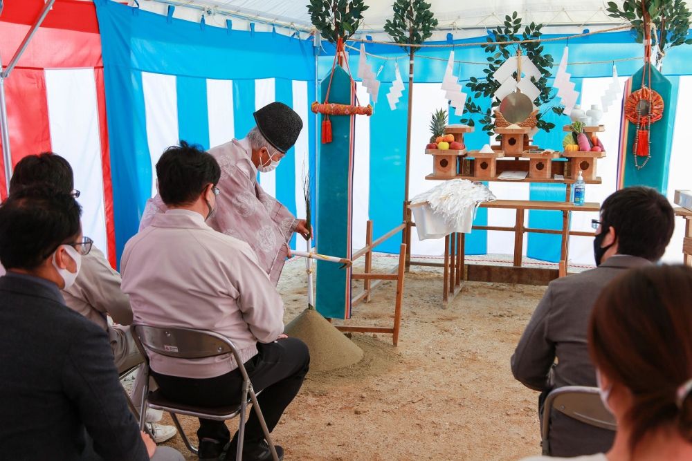 福岡市早良区06　注文住宅建築現場リポート①　～地鎮祭～