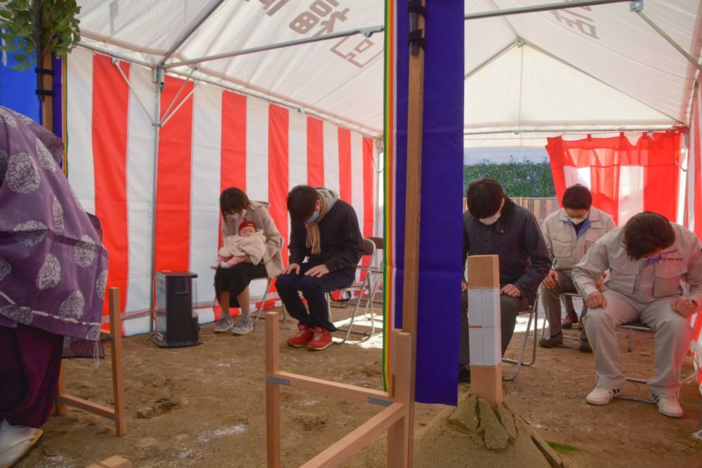 福岡県糸島市04　注文住宅建築現場リポート①　～地鎮祭～