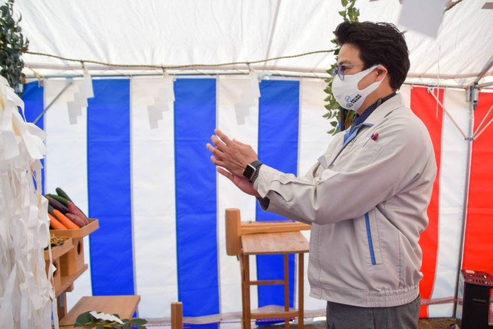 福岡県糸島市04　注文住宅建築現場リポート①　～地鎮祭～