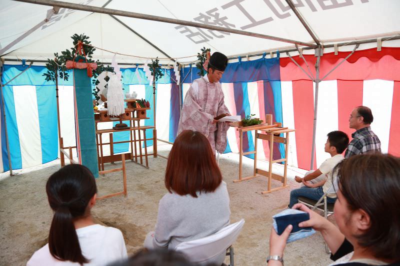 福岡市南区五十川01　注文住宅建築現場リポート①　～地鎮祭～