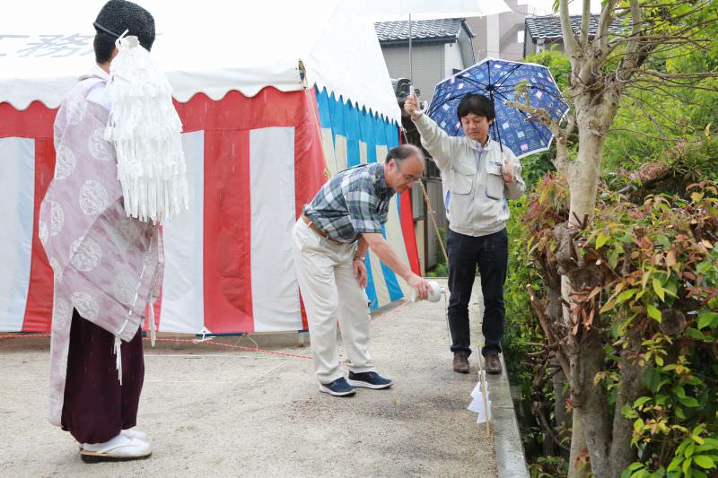 福岡市南区五十川01　注文住宅建築現場リポート①　～地鎮祭～