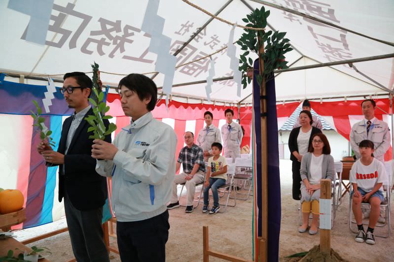 福岡市南区五十川01　注文住宅建築現場リポート①　～地鎮祭～