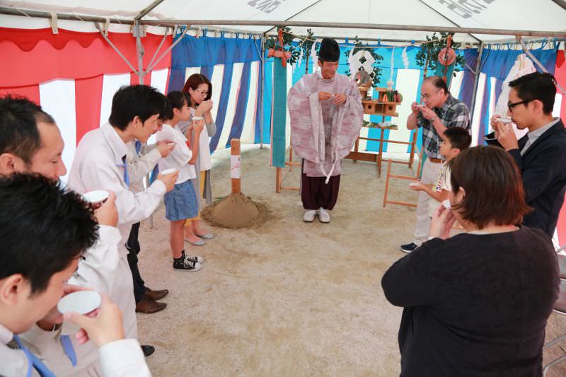 福岡市南区五十川01　注文住宅建築現場リポート①　～地鎮祭～