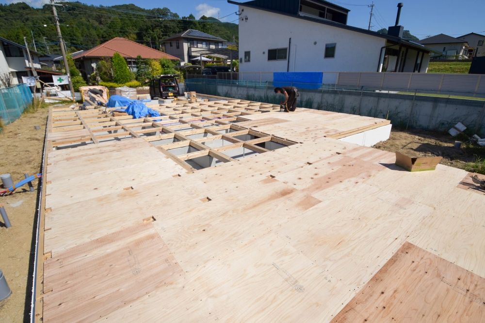 福岡県朝倉市01　注文住宅建築現場リポート③　～木工事・土台敷～