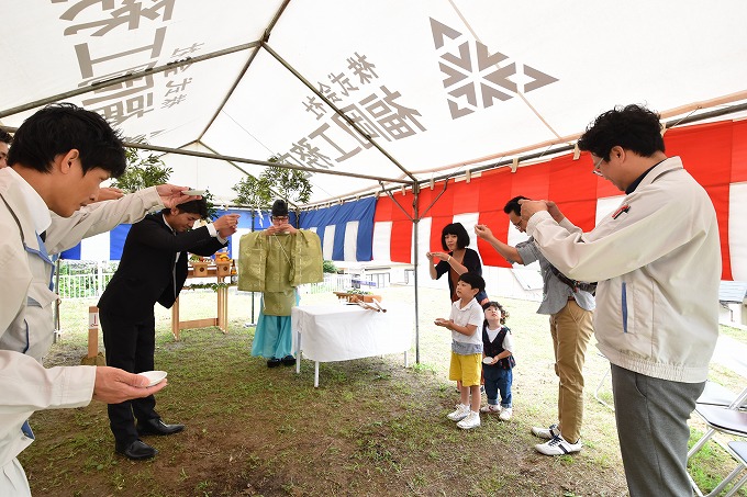 福岡市東区04　注文住宅建築現場リポート①　～地鎮祭～