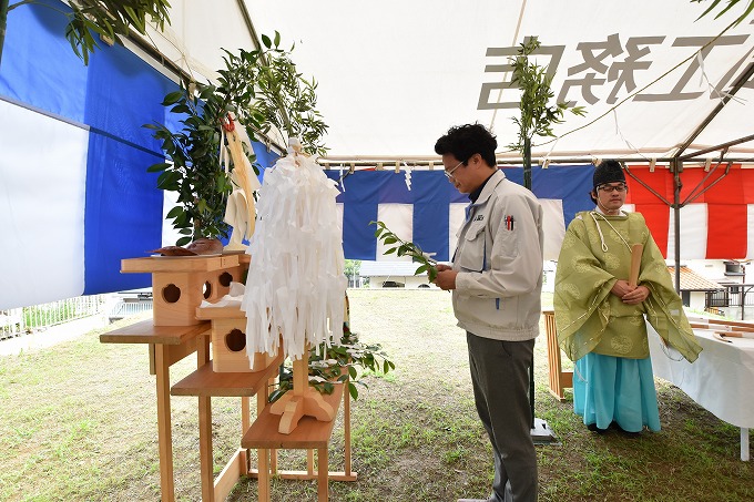 福岡市東区04　注文住宅建築現場リポート①　～地鎮祭～