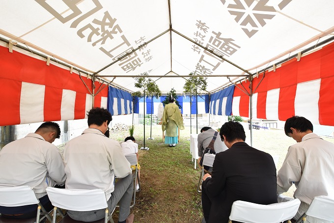 福岡市東区04　注文住宅建築現場リポート①　～地鎮祭～