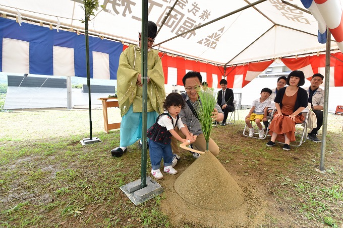 福岡市東区04　注文住宅建築現場リポート①　～地鎮祭～