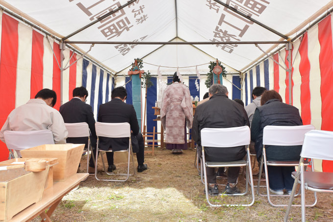 福岡県小郡市大板井01　注文住宅建築現場リポート①　～地鎮祭～