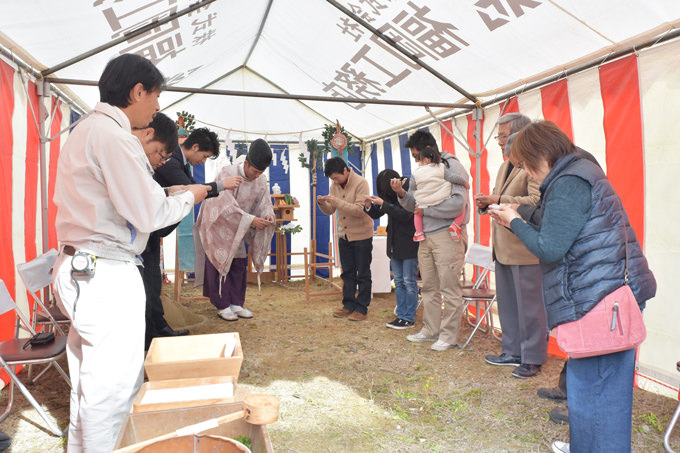 福岡県小郡市大板井01　注文住宅建築現場リポート①　～地鎮祭～