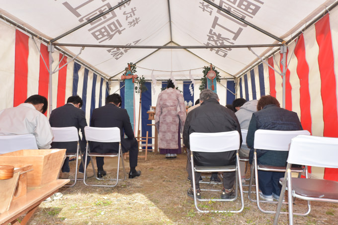 福岡県小郡市大板井01　注文住宅建築現場リポート①　～地鎮祭～