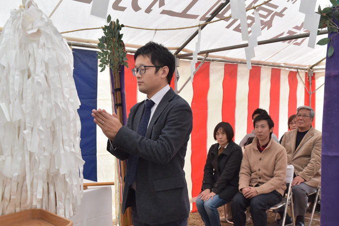 福岡県小郡市大板井01　注文住宅建築現場リポート①　～地鎮祭～