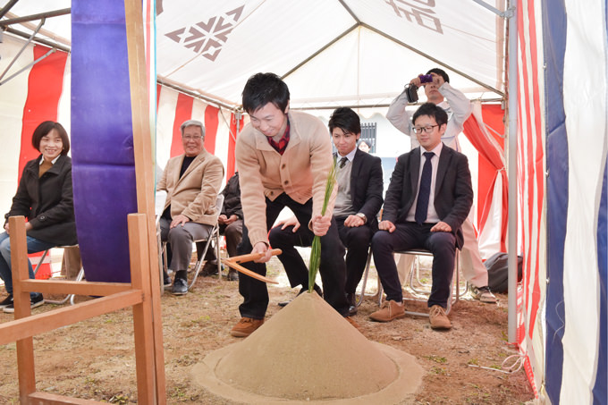 福岡県小郡市大板井01　注文住宅建築現場リポート①　～地鎮祭～