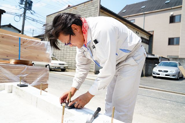 「福岡市早良区曙01」注文住宅現場リポート③【木工事】【土台敷き】