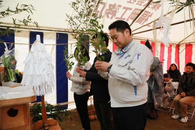 福岡市西区飯盛01　注文住宅建築現場リポート①　～地鎮祭～