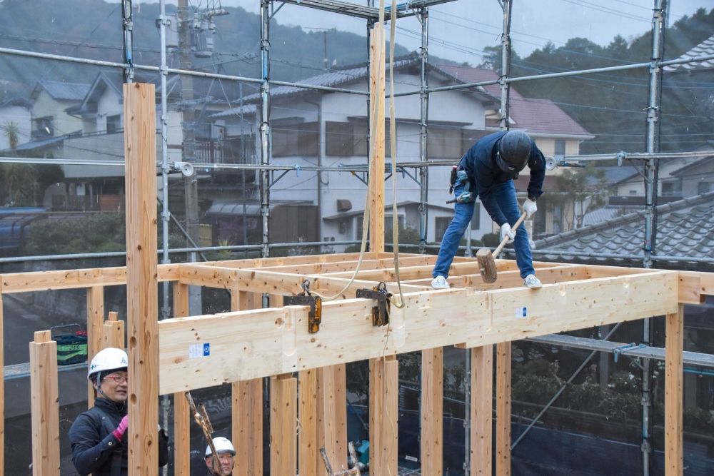 福岡県那珂川市08　注文住宅建築現場リポート③　～上棟式1日目～