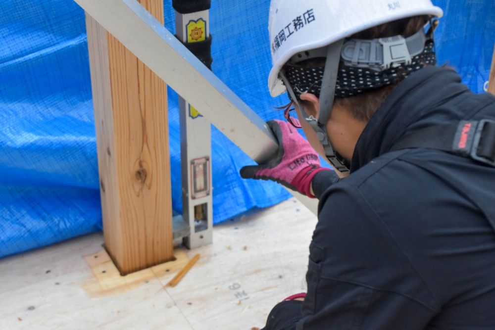 福岡県那珂川市08　注文住宅建築現場リポート③　～上棟式1日目～