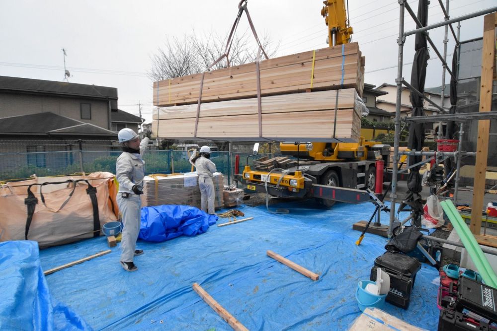 福岡県那珂川市08　注文住宅建築現場リポート③　～上棟式1日目～