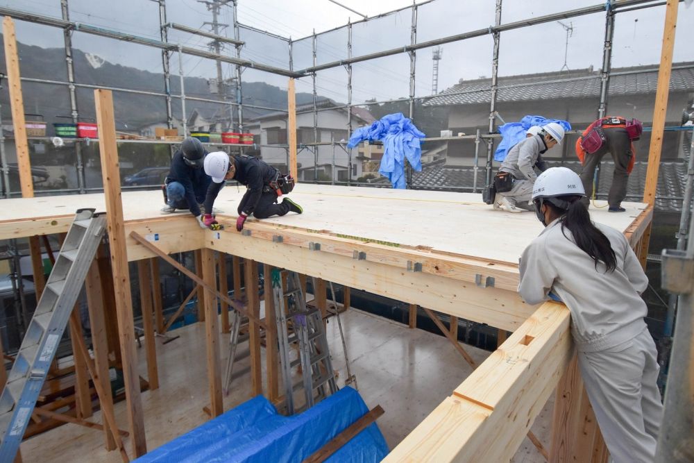 福岡県那珂川市08　注文住宅建築現場リポート③　～上棟式1日目～