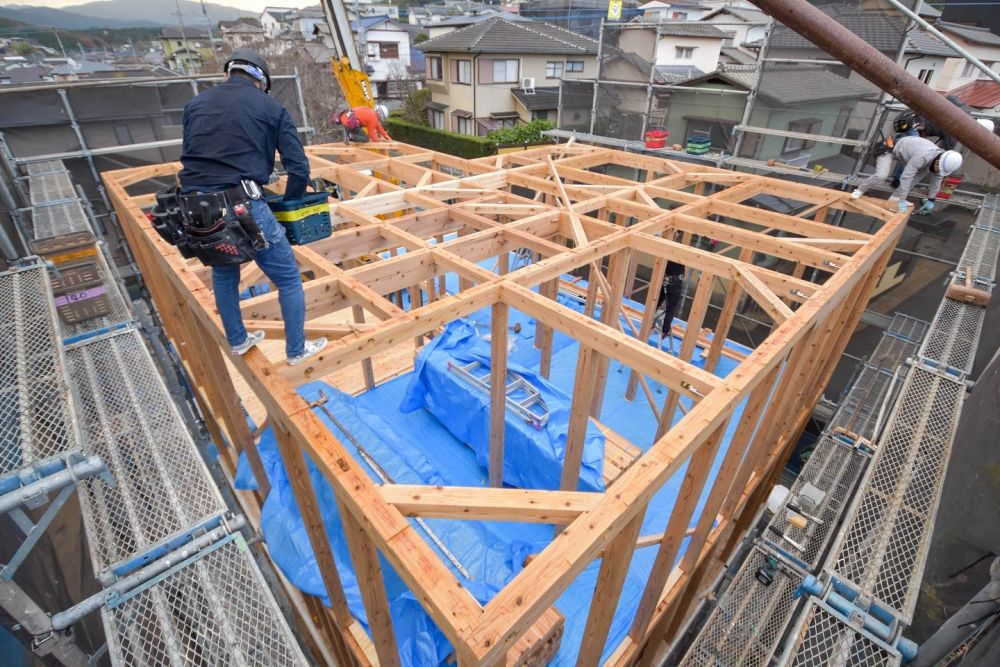 福岡県那珂川市08　注文住宅建築現場リポート③　～上棟式1日目～