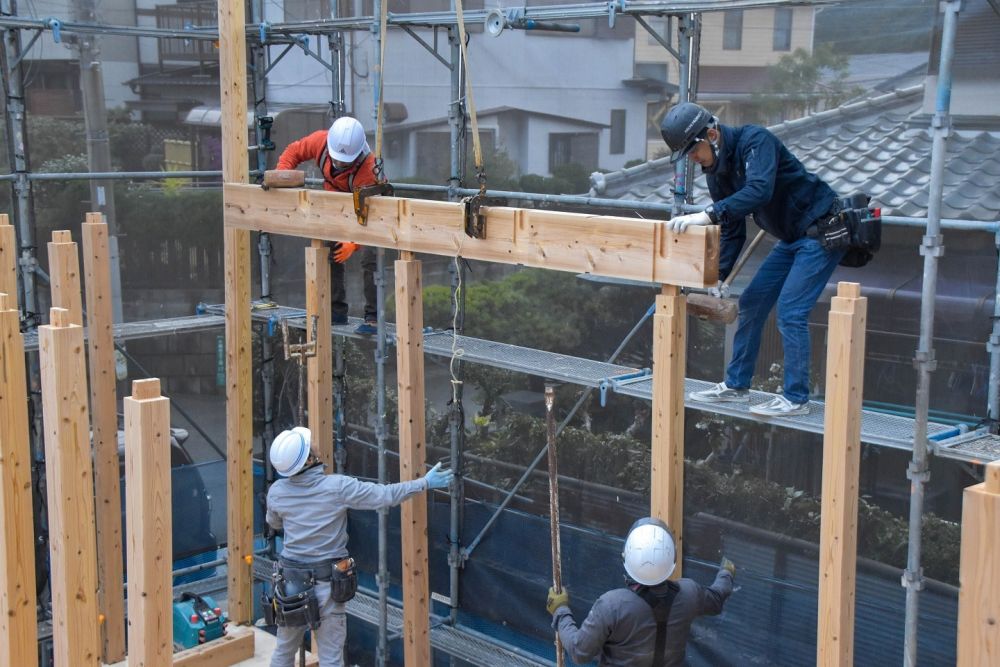 福岡県那珂川市08　注文住宅建築現場リポート③　～上棟式1日目～