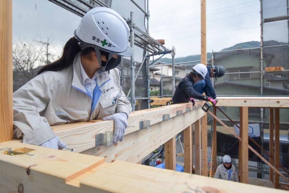 福岡県那珂川市08　注文住宅建築現場リポート③　～上棟式1日目～