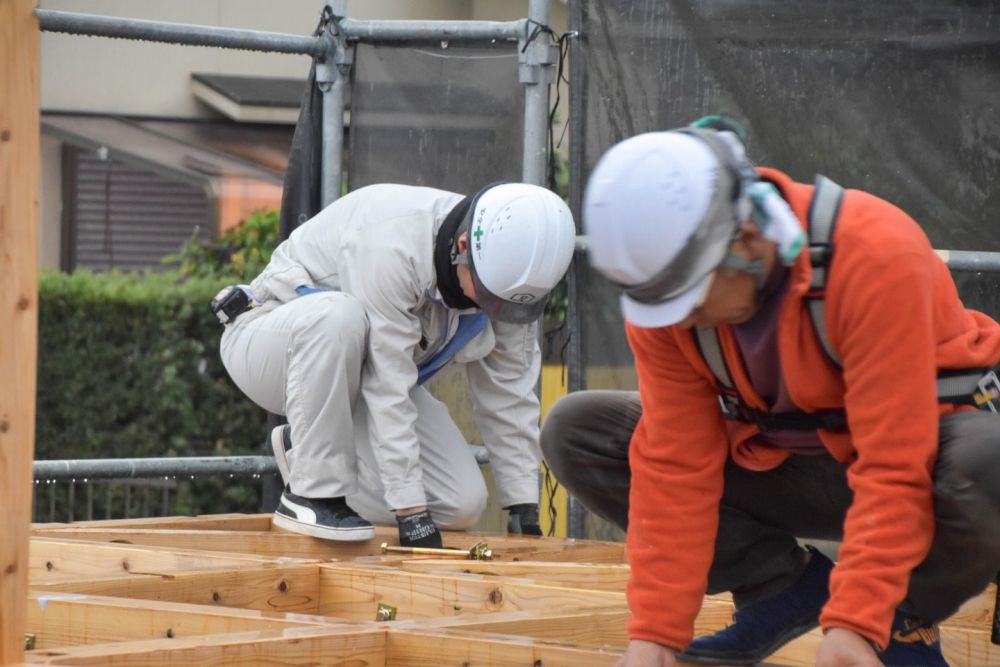 福岡県那珂川市08　注文住宅建築現場リポート③　～上棟式1日目～