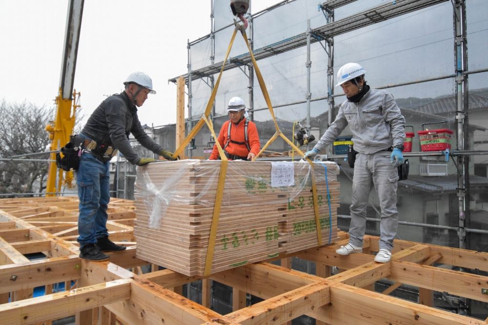 福岡県那珂川市08　注文住宅建築現場リポート③　～上棟式1日目～