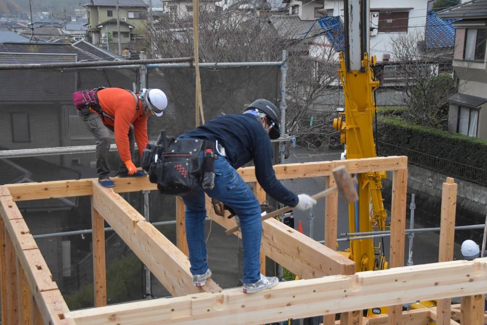 福岡県那珂川市08　注文住宅建築現場リポート③　～上棟式1日目～