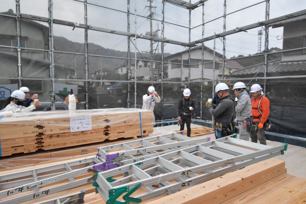 福岡県那珂川市08　注文住宅建築現場リポート③　～上棟式1日目～