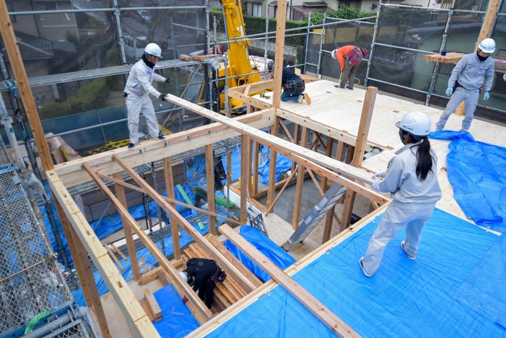 福岡県那珂川市08　注文住宅建築現場リポート③　～上棟式1日目～