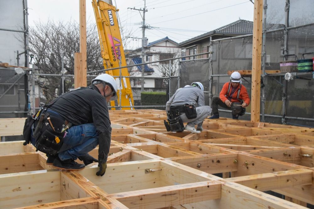 福岡県那珂川市08　注文住宅建築現場リポート③　～上棟式1日目～