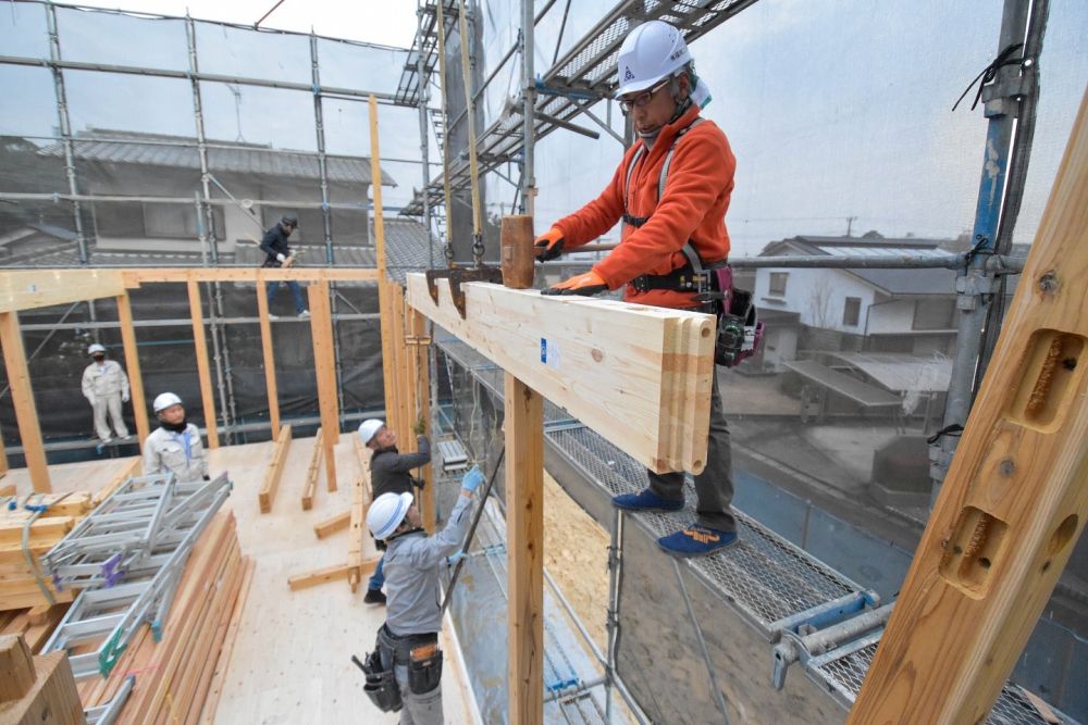 福岡県那珂川市08　注文住宅建築現場リポート③　～上棟式1日目～