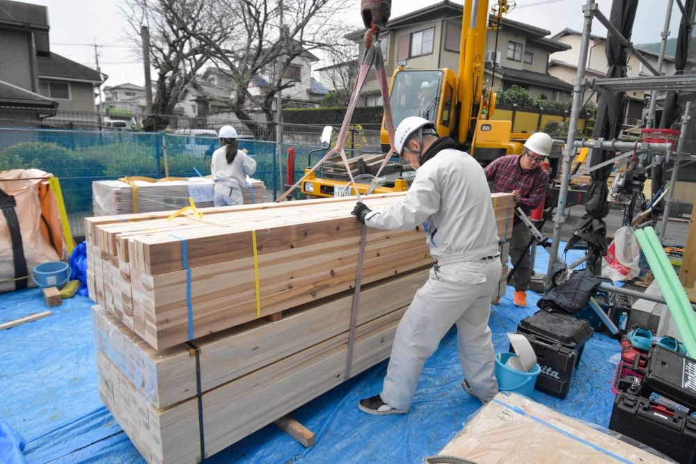 福岡県那珂川市08　注文住宅建築現場リポート③　～上棟式1日目～