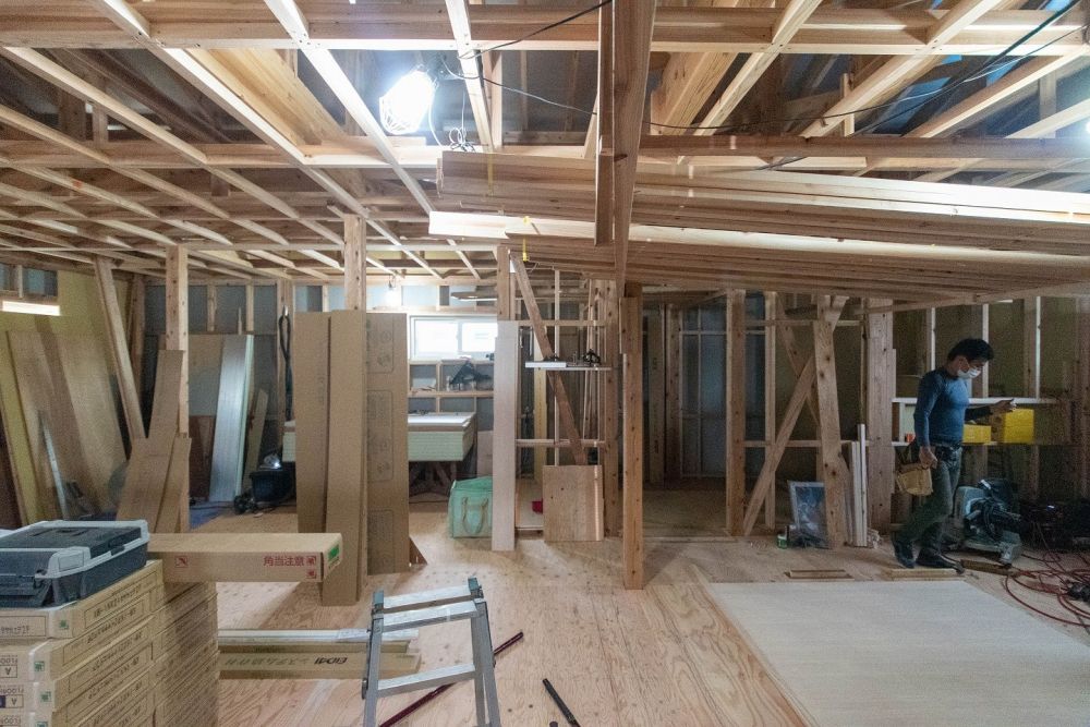「糟屋郡粕屋町03」注文住宅現場リポート⑨【木工事】【床材】