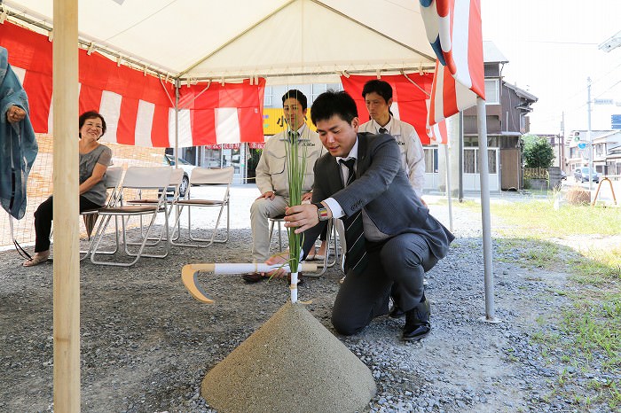 「福津市宮司元町01」注文住宅現場リポート①【地鎮祭】