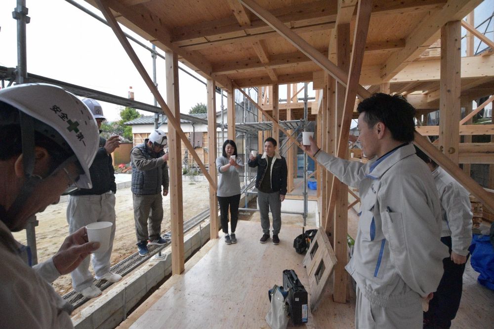 福岡県筑紫野市07　注文住宅建築現場リポート⑤　～祝・上棟式２～