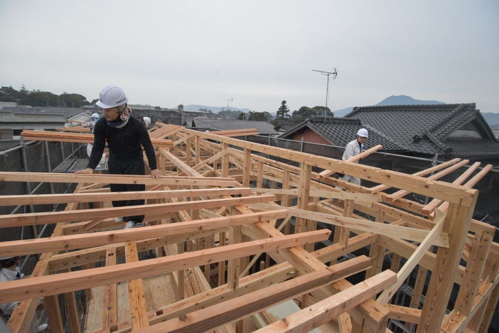 福岡県筑紫野市07　注文住宅建築現場リポート⑤　～祝・上棟式２～