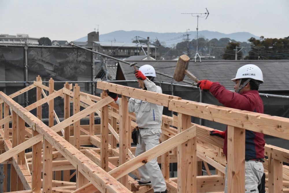 福岡県筑紫野市07　注文住宅建築現場リポート⑤　～祝・上棟式２～