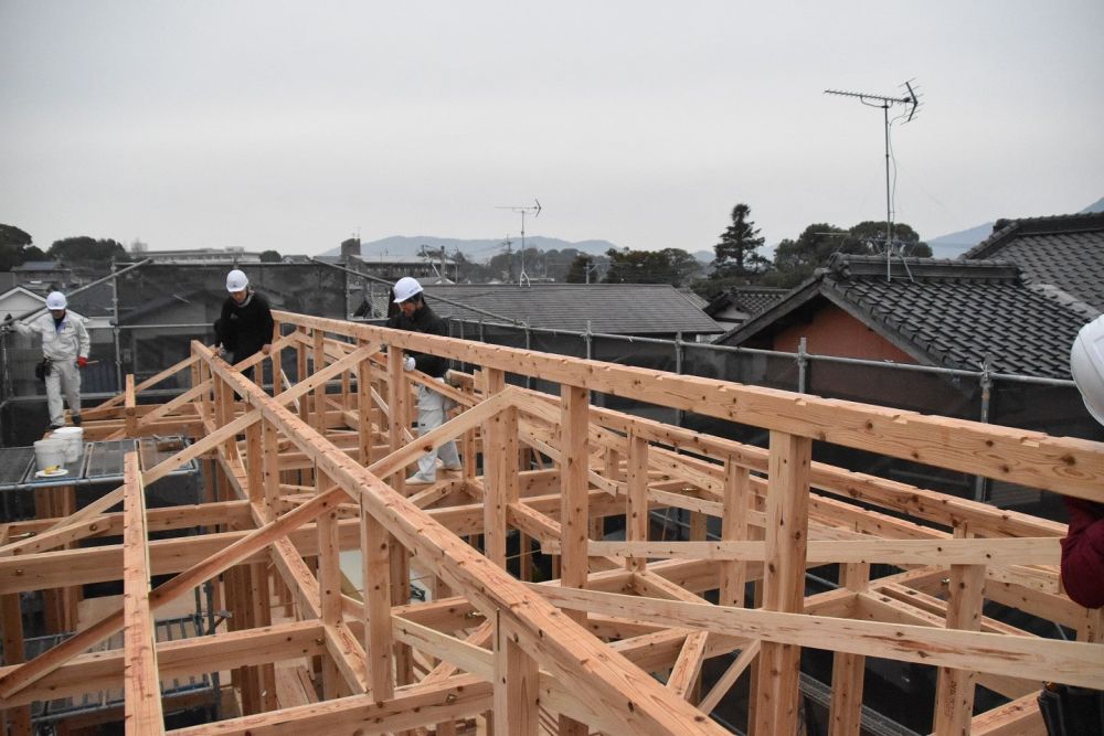 福岡県筑紫野市07　注文住宅建築現場リポート⑤　～祝・上棟式２～