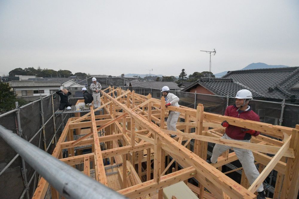 福岡県筑紫野市07　注文住宅建築現場リポート⑤　～祝・上棟式２～