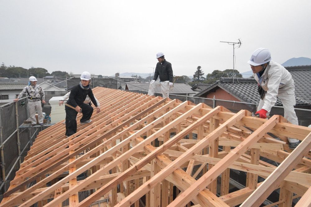 福岡県筑紫野市07　注文住宅建築現場リポート⑤　～祝・上棟式２～