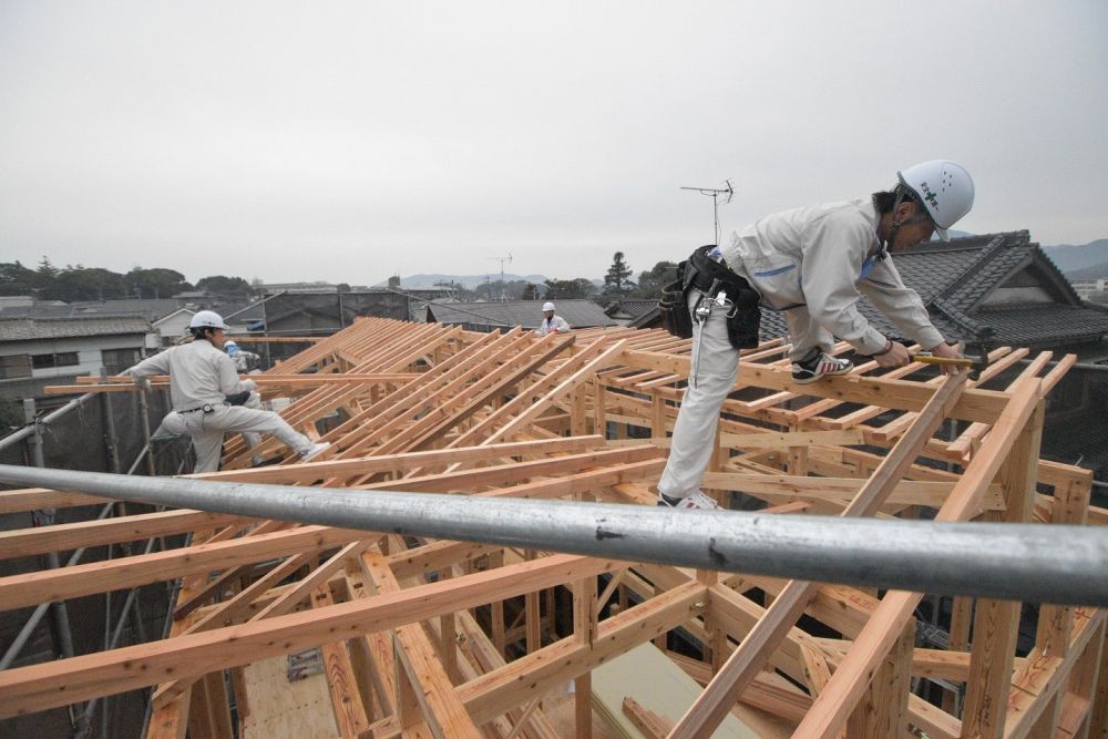 福岡県筑紫野市07　注文住宅建築現場リポート⑤　～祝・上棟式２～