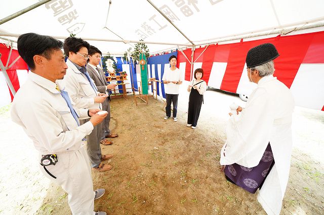 福岡市東区06　注文住宅建築現場リポート①　～地鎮祭～