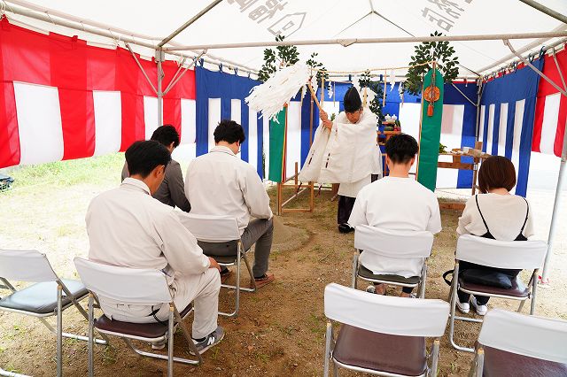 福岡市東区06　注文住宅建築現場リポート①　～地鎮祭～