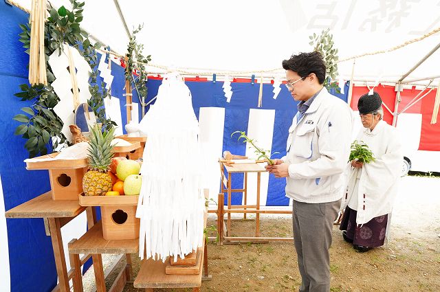 福岡市東区06　注文住宅建築現場リポート①　～地鎮祭～