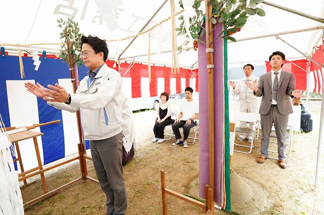 「福岡市東区06」注文住宅現場リポート①【地鎮祭】