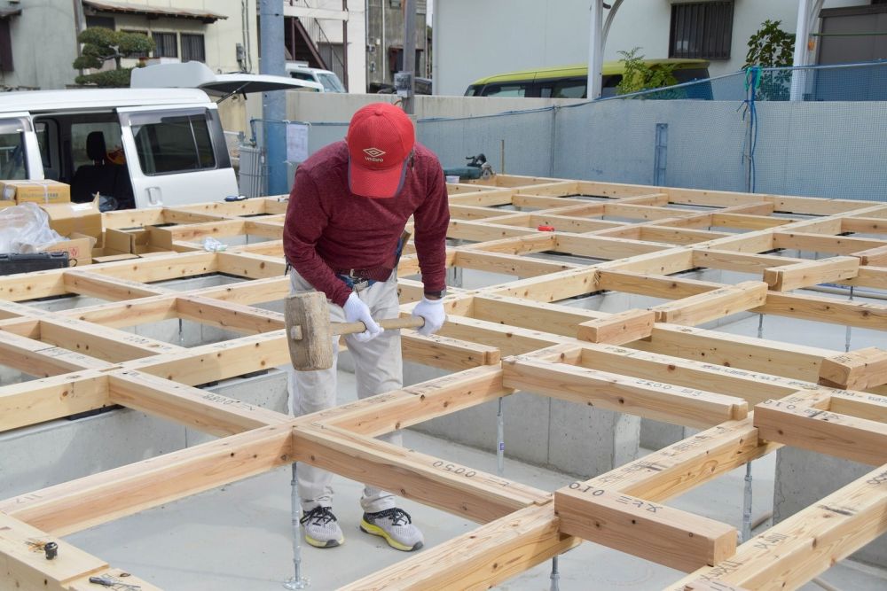 「福岡市南区21」注文住宅現場リポート⑥【木工事】【土台敷き】