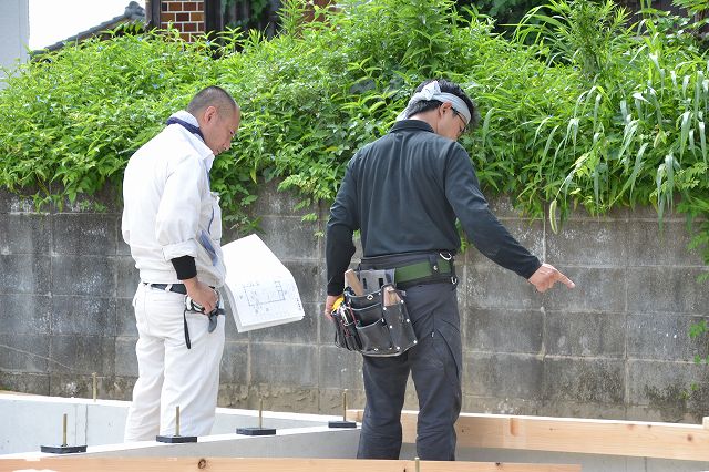 「福岡市南区老司02」注文住宅現場リポート④【木工事】【土台敷き】